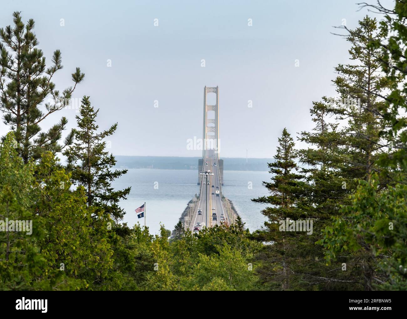 Mackinac Bridge, Straits of Mackinac State Park, St Ignace, Michigan. Foto Stock