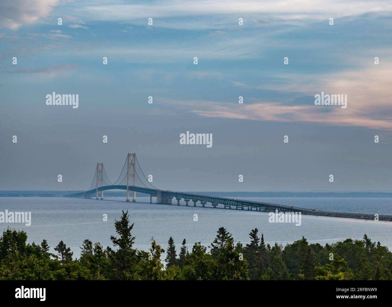 Mackinac Bridge, Straits of Mackinac State Park, St Ignace, Michigan. Foto Stock