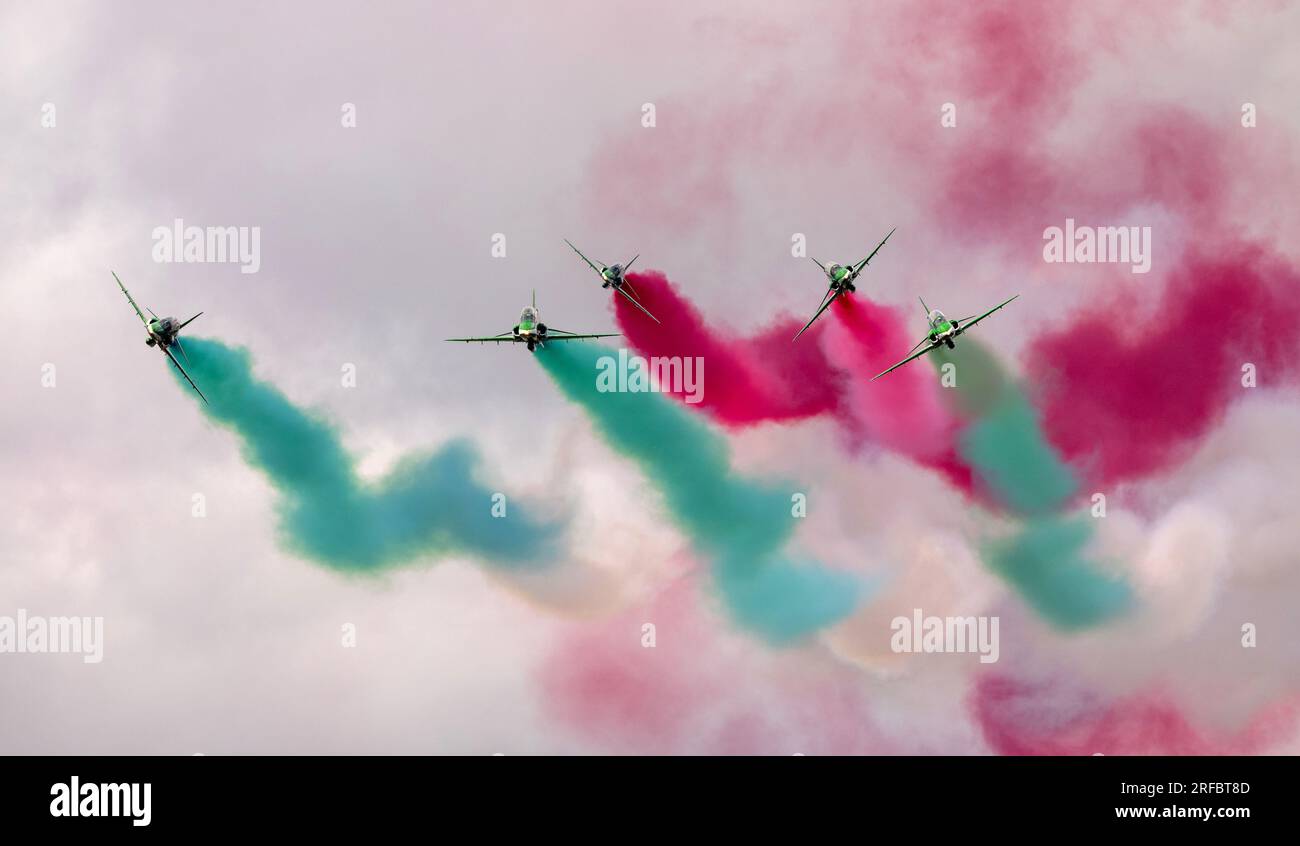 Royal Saudi Air Force National display Team al Royal International Air Tattoo 2023 Foto Stock