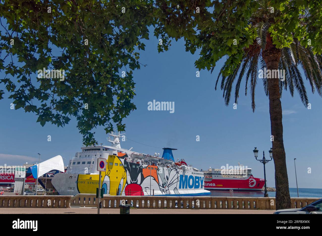 Korsika Fähre, corsica Ferrries, sardinia Ferries, Moby Vicent, Bastia, Korsika, Frankreich, Europa Foto Stock