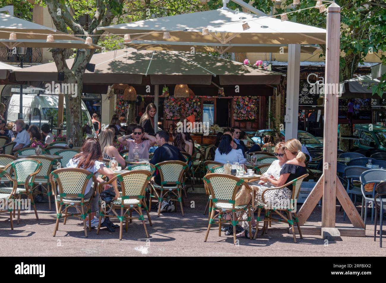 Bastia, Place Saint Nicolas, Strassencafe, Cafe, Korsika, Frankreich, Europa Foto Stock