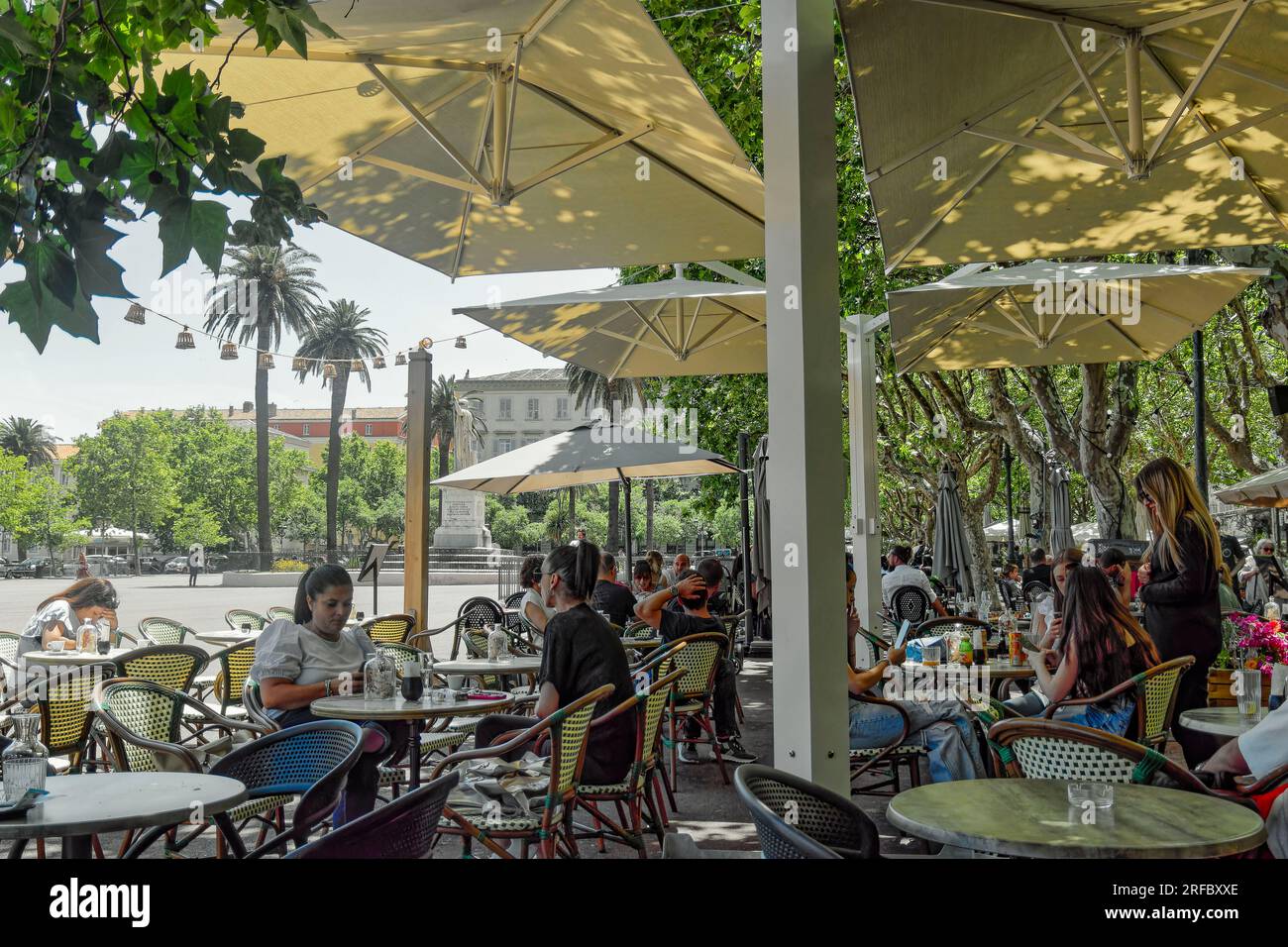Bastia, Place Saint Nicolas, Strassencafe, Cafe, Korsika, Frankreich, Europa Foto Stock