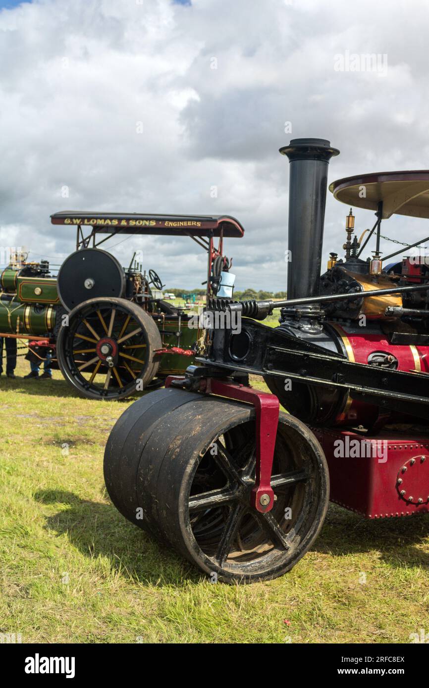 1924 rullo tandem Robey. Cumbria Steam Gathering 2023. Foto Stock