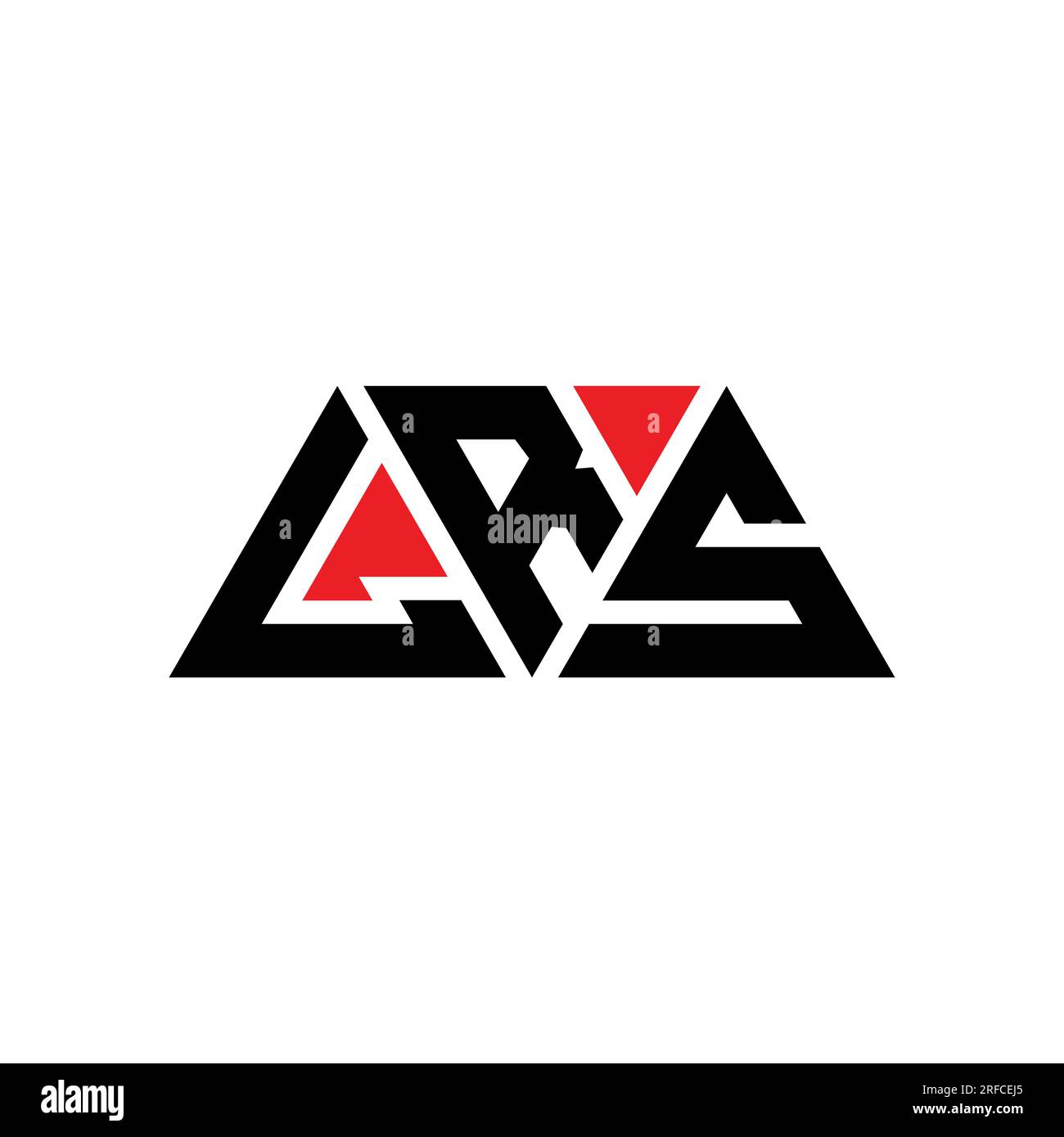 Logo LRS triangolare a lettere con forma triangolare. Monogramma di design con logo triangolare LRS. Modello con logo vettoriale a triangolo LRS di colore rosso. LRS triangul Illustrazione Vettoriale