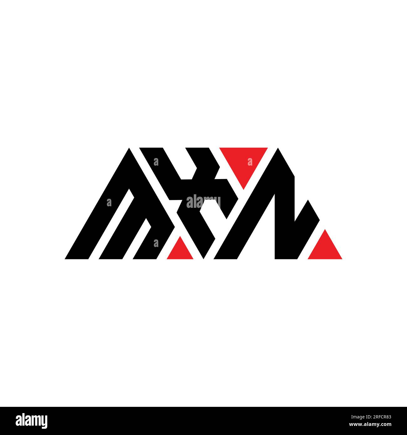 Logo MXN a lettera triangolare con forma a triangolo. Monogramma di design con logo triangolare MXN. Modello con logo vettoriale a triangolo MXN di colore rosso. MXN triangul Illustrazione Vettoriale