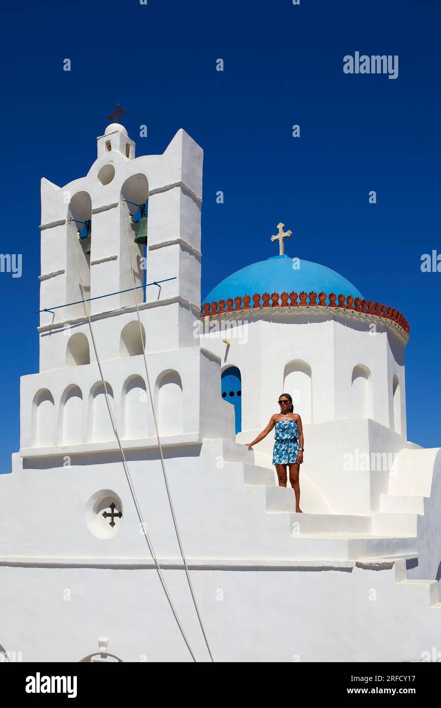 La chiesa di Panagia Poulati, Sifnos, Cicladi Isole, Grecia Foto Stock
