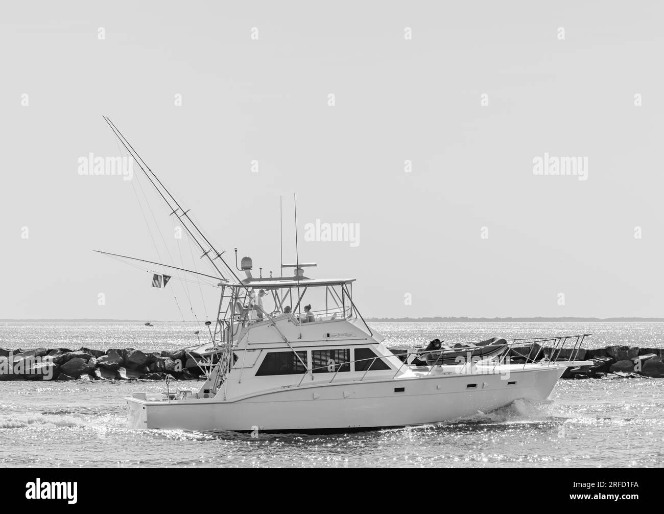 Yacht a motore Azure Bay con partenza da Montauk Foto Stock