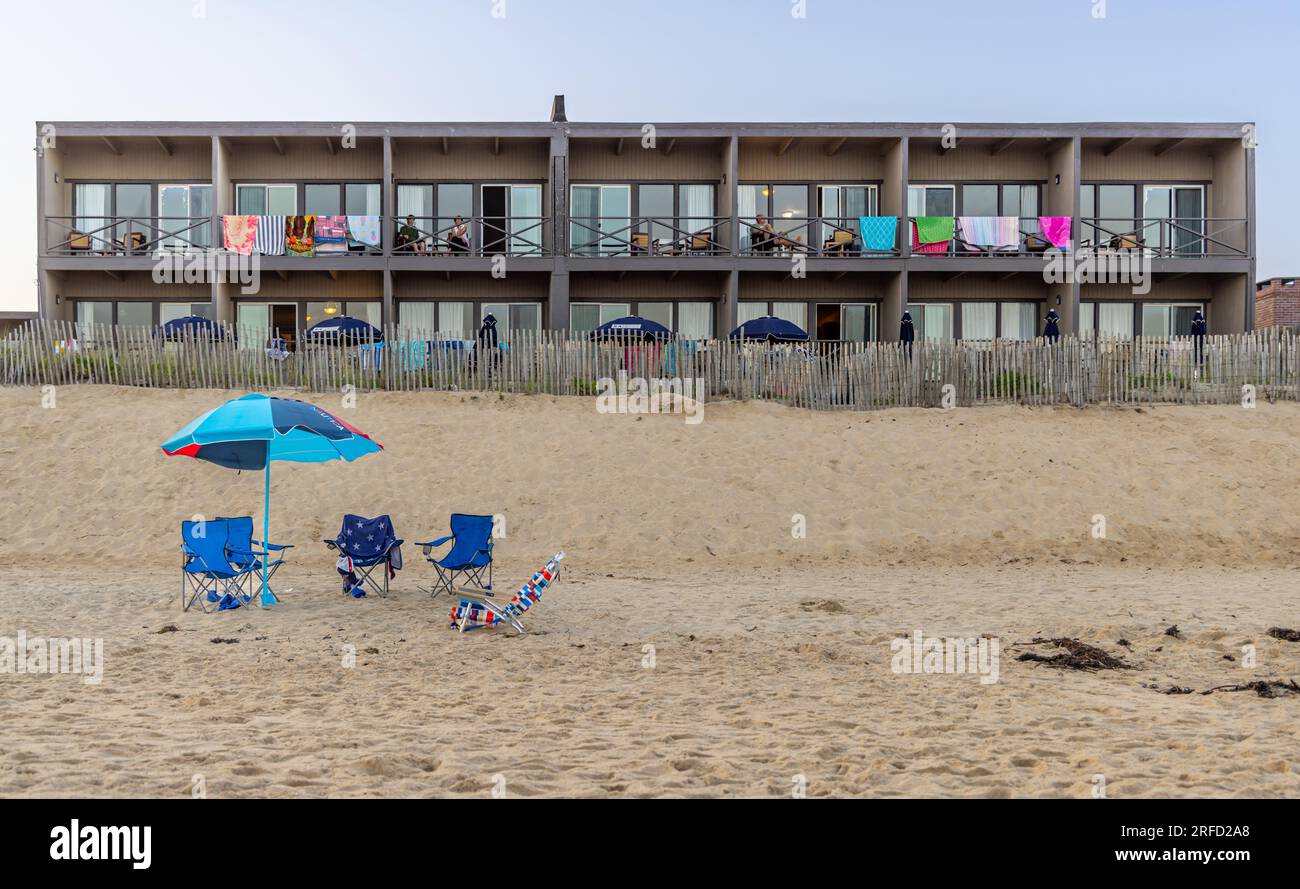 appartamenti fronte mare sulla spiaggia di montauk a montauk, ny Foto Stock