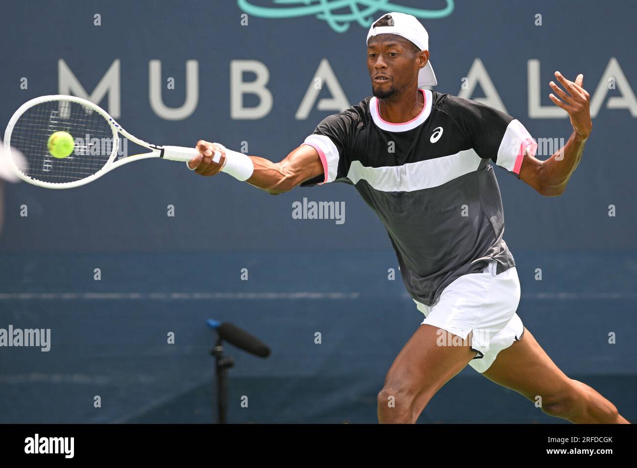 WASHINGTON, D.C, USA. 30 luglio 2021. CHRISTOPHER EUBANKS colpisce in anticipo durante la sua partita al Rock Creek Tennis Center. (Immagine di credito: © Kyle Gustafson/ZUMA Press Wire) SOLO USO EDITORIALE! Non per USO commerciale! Foto Stock