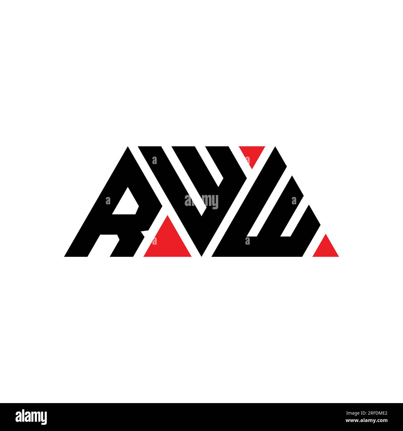 Design con logo a lettera triangolare RWW e forma triangolare. Monogramma del design del logo del triangolo RWW. Modello di logo vettoriale triangolare RWW di colore rosso. RWW triangul Illustrazione Vettoriale
