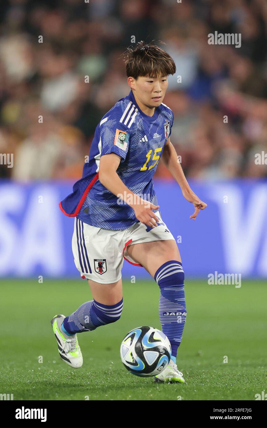 Hamilton, nuova Zelanda. 22 luglio 2023. Aoba FUJINO (JPN), 22 luglio 2023 - calcio/calcio : #15 Aoba FUJINO del Giappone corre con la palla durante la Coppa del mondo femminile FIFA Australia e nuova Zelanda 2023 gruppo C partita tra Giappone e Zambia al Waikato Stadium di Hamilton, nuova Zelanda. Credito: AFLO/Alamy Live News Foto Stock