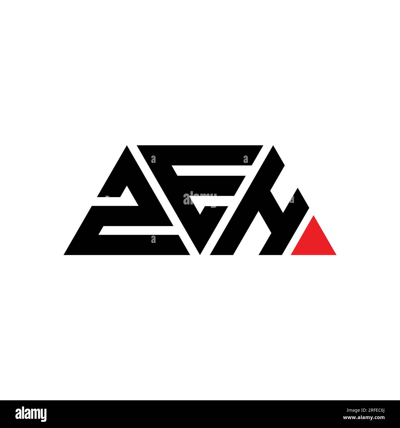 Logo triangolare ZEH con forma triangolare. Monogramma con logo triangolare ZEH. Modello di logo vettoriale triangolare ZEH DI colore rosso. ZEH triangul Illustrazione Vettoriale