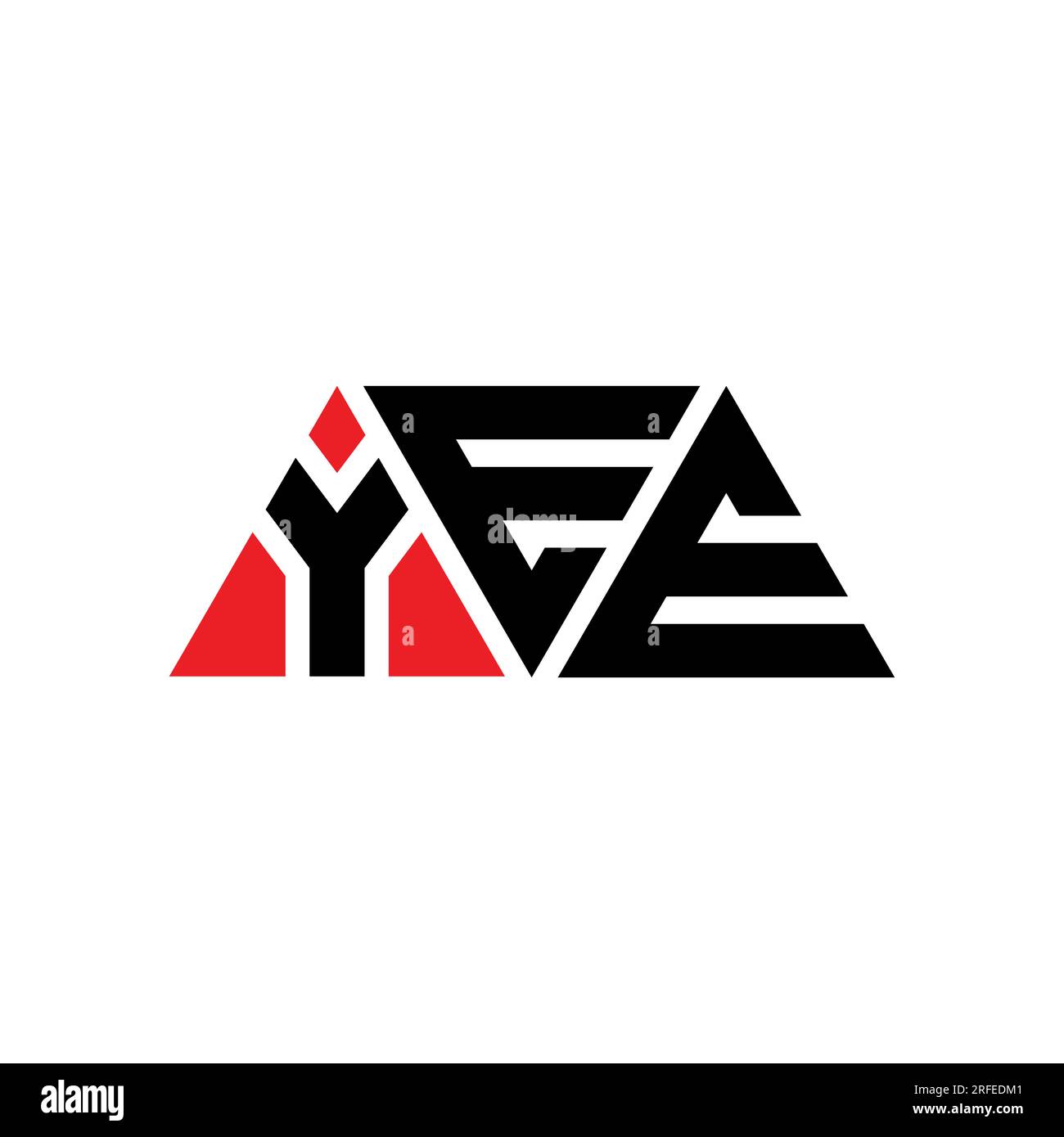 Logo A forma DI lettera triangolare YEE con forma a triangolo. Monogramma con logo triangolare YEE. Modello di logo vettoriale a triangolo YEE di colore rosso. YEE triangul Illustrazione Vettoriale