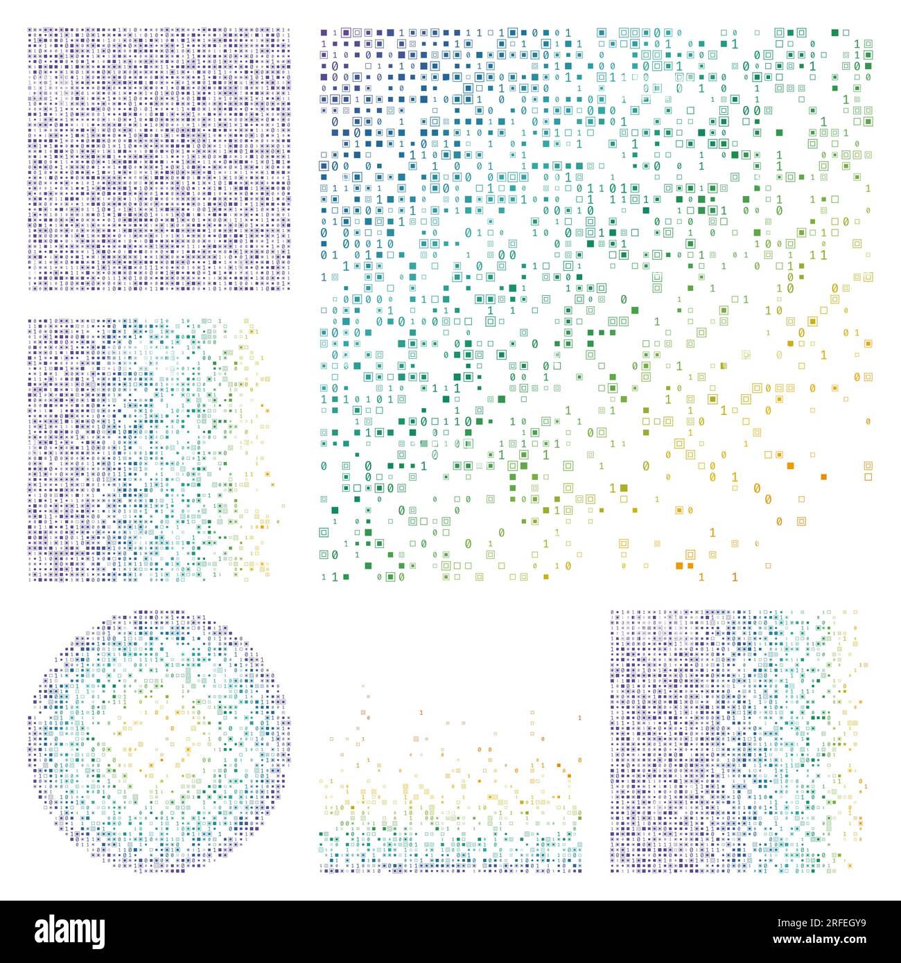 Copertina digitale. Sfondi a tema di colore spettrale. Ripetizioni geometriche sfumate. Illustrazione vettoriale moderna. Illustrazione Vettoriale