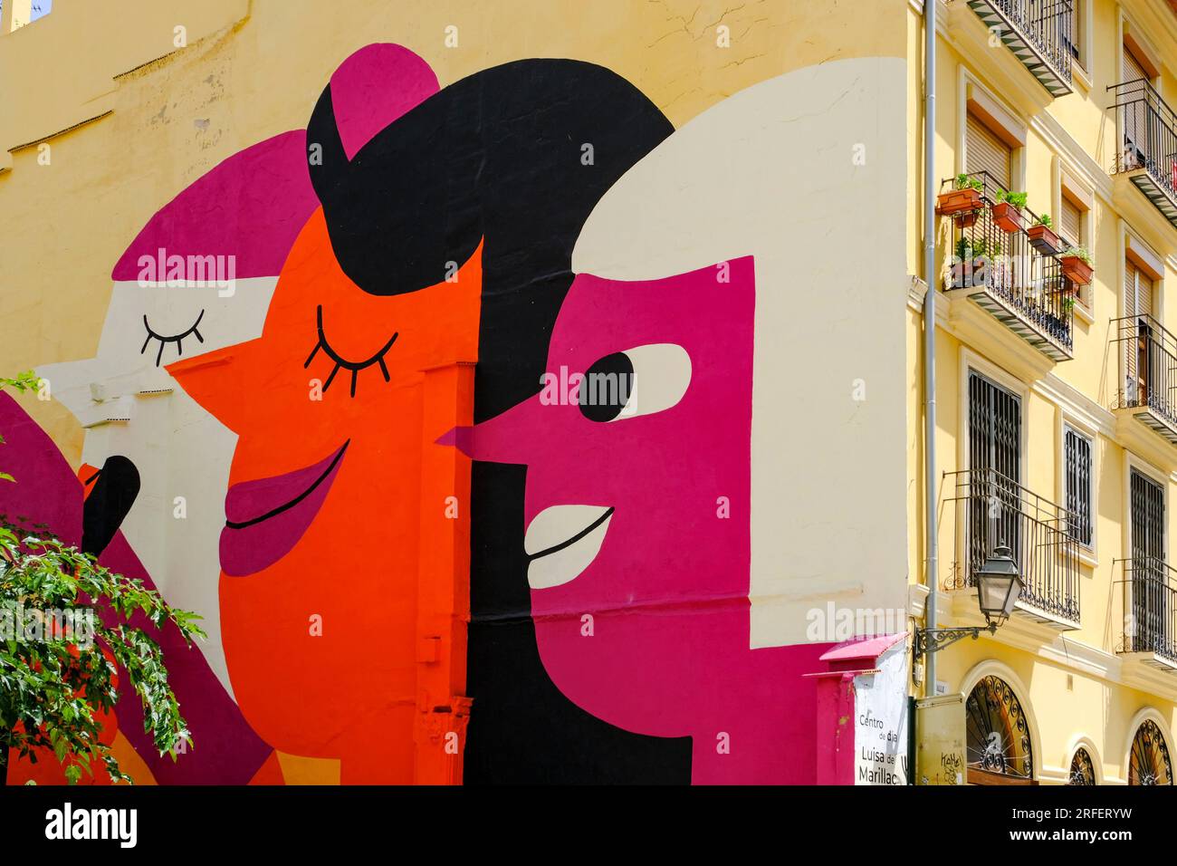 Spagna, Valencia, barrio del Carmen, arte di strada Foto Stock