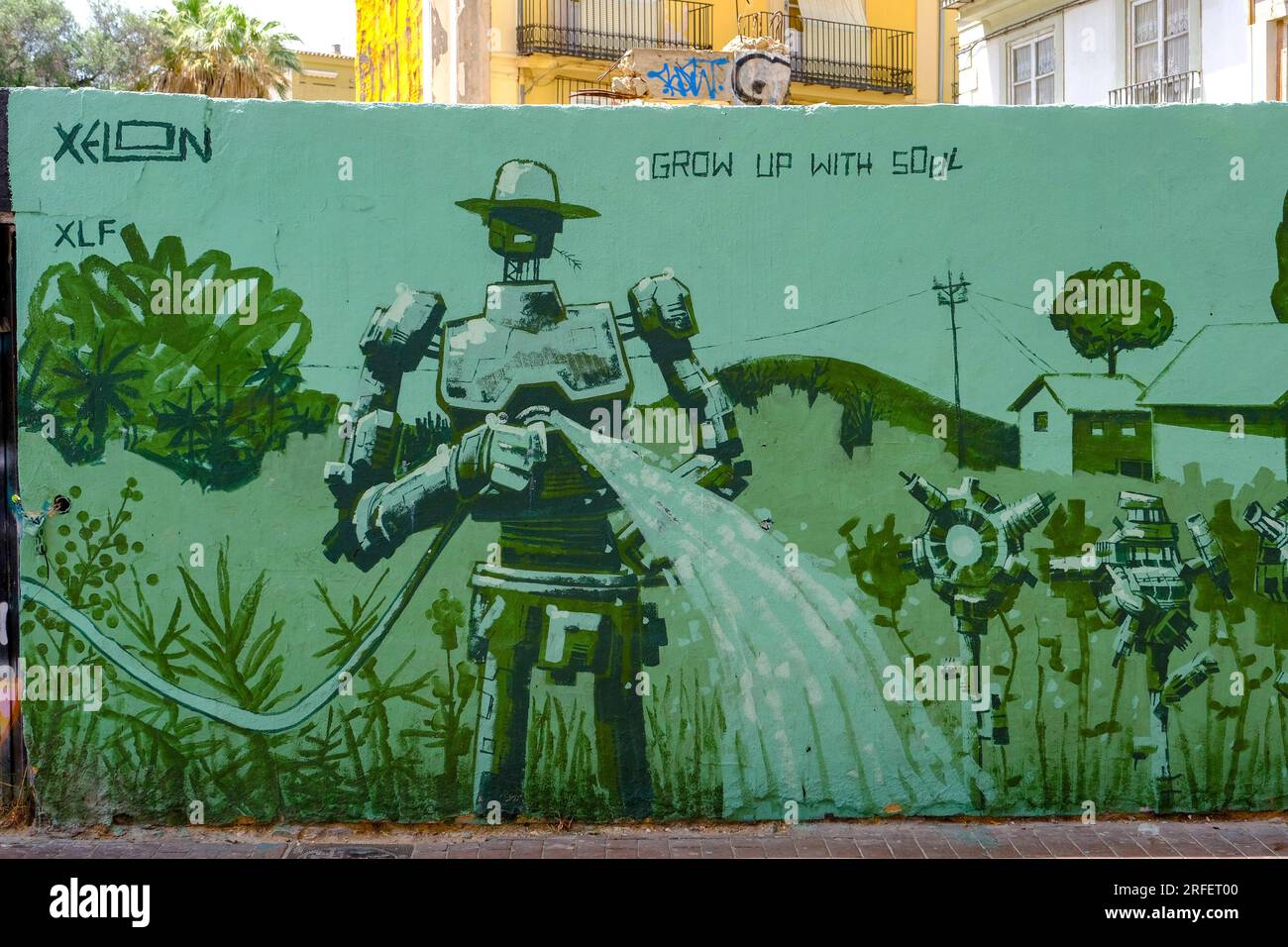 Spagna, Valencia, barrio del Carmen, arte di strada Foto Stock