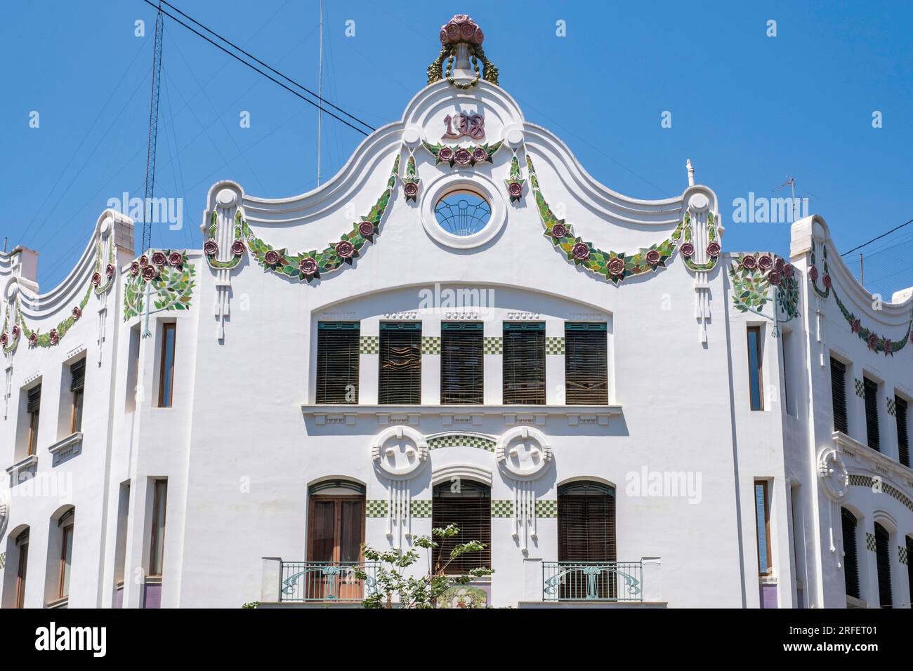 Spagna, Valencia, quartiere Ruzafa, calle Ciril Amoros, edificio in stile art nouveau Foto Stock