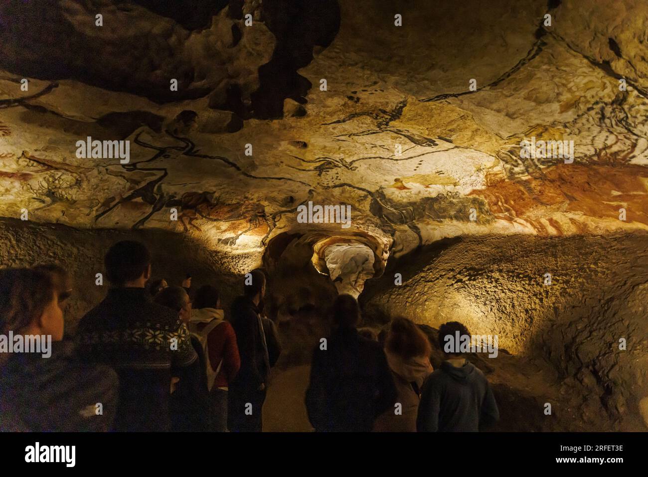 Francia, Dordogna, Montignac, siti preistorici e Grotte decorate della valle di Vézère, patrimonio dell'umanità dell'UNESCO, Lascaux 2 Foto Stock