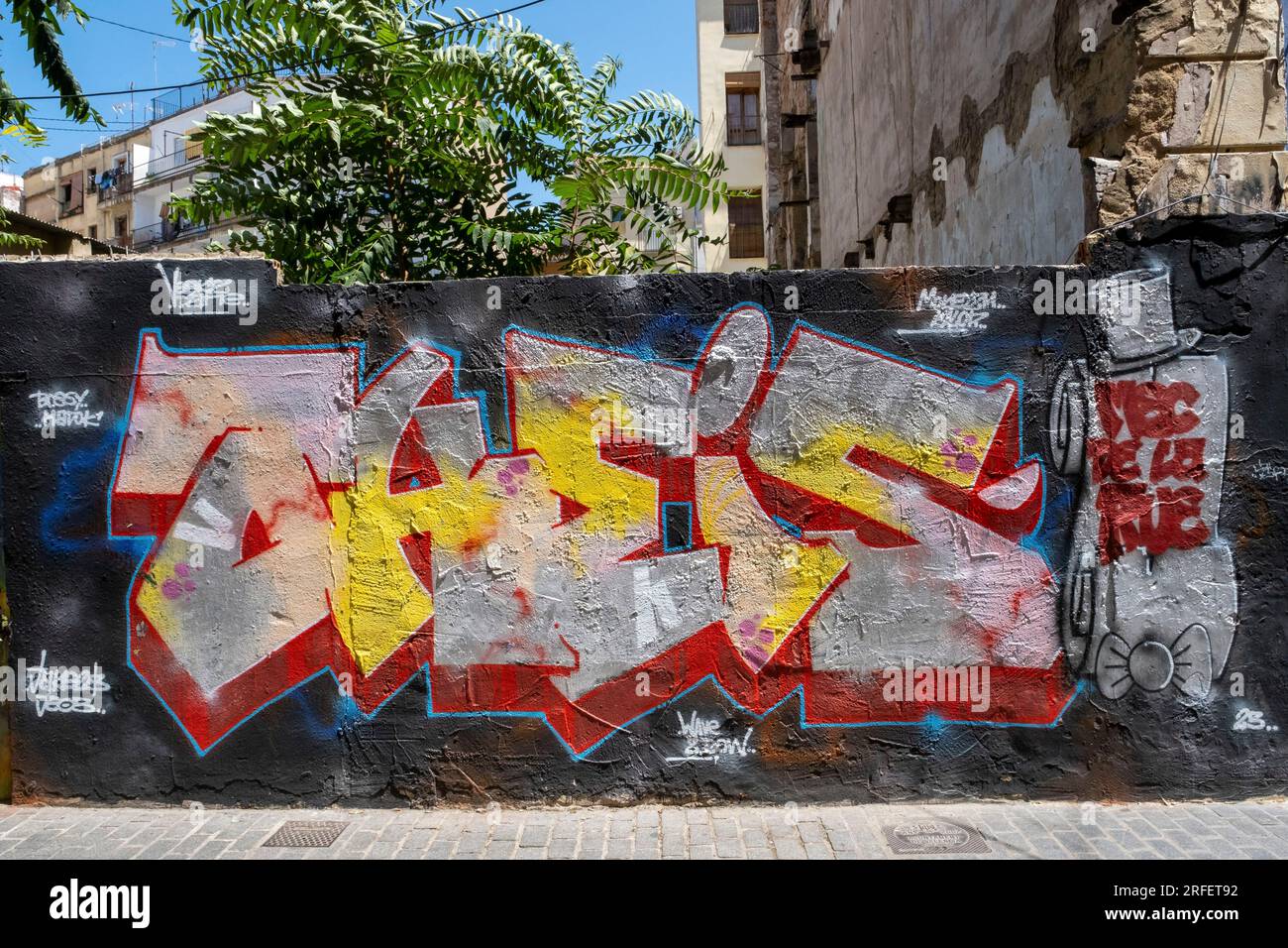 Spagna, Valencia, barrio del Carmen, arte di strada Foto Stock