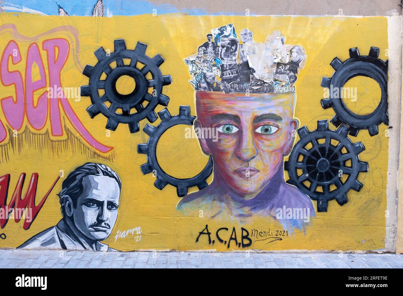 Spagna, Valencia, barrio del Carmen, arte di strada Foto Stock