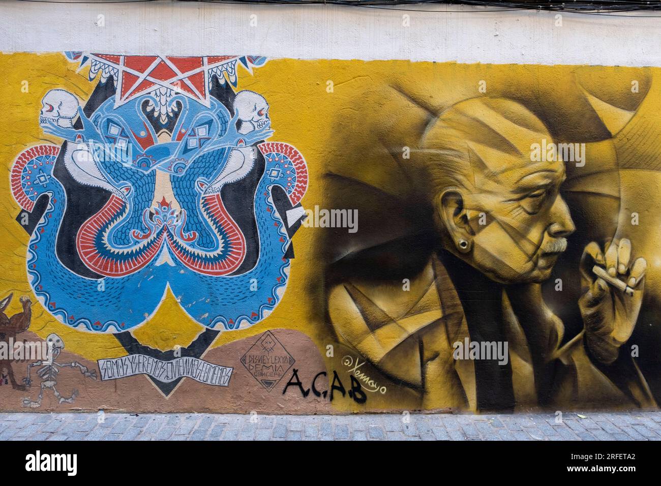 Spagna, Valencia, barrio del Carmen, arte di strada Foto Stock
