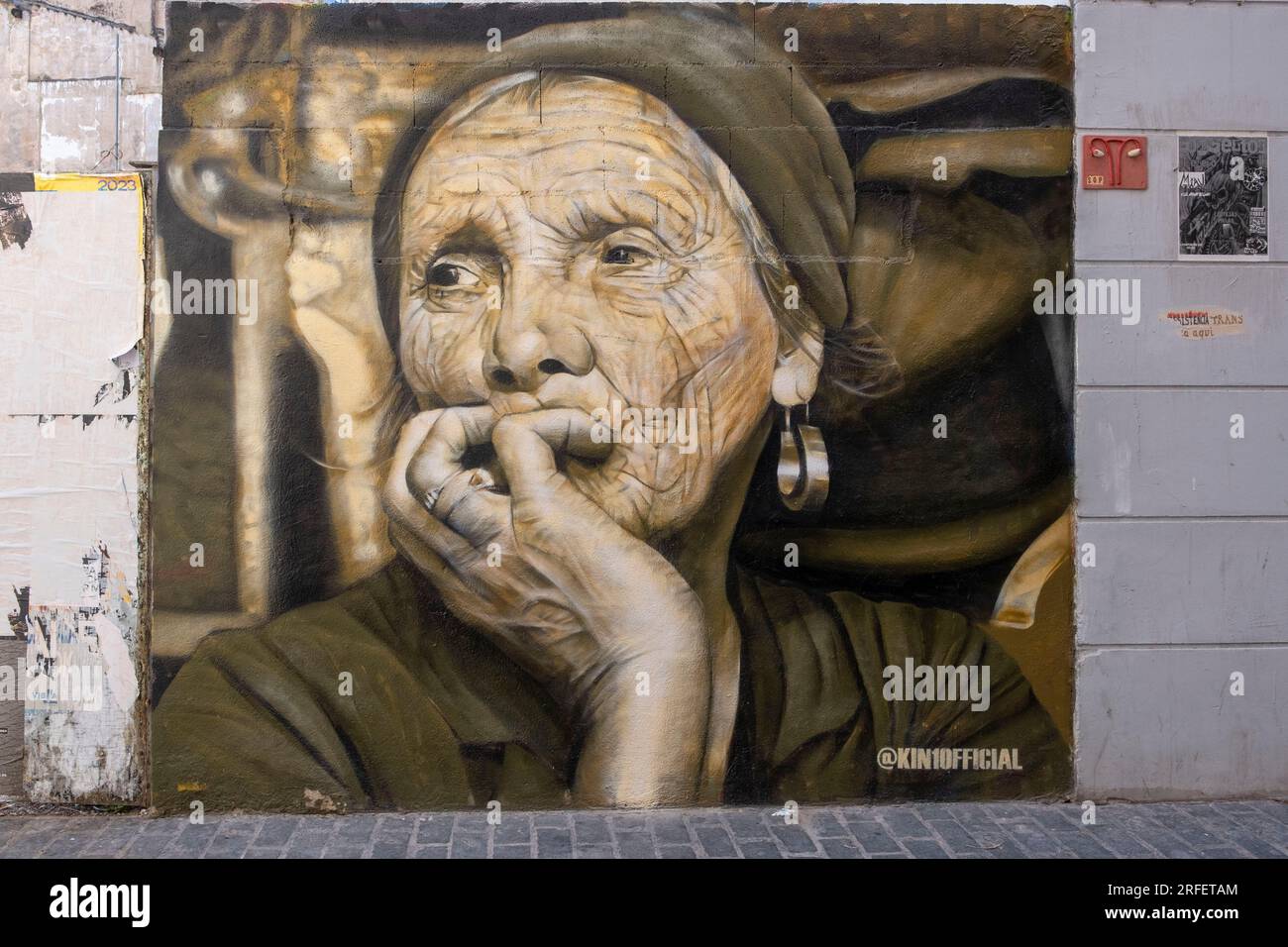 Spagna, Valencia, barrio del Carmen, arte di strada Foto Stock
