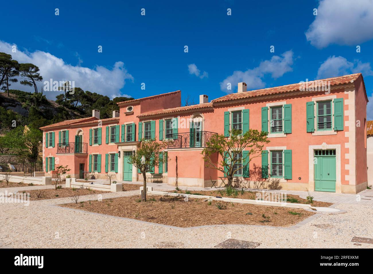 Francia, Aude, Port la Nouvelle, riserva naturale regionale Sainte Lucie, rifugio costiero Foto Stock