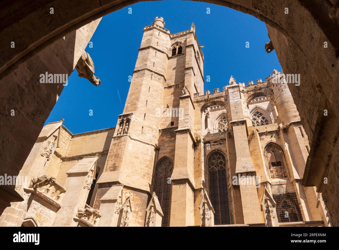 Francia, Aude, Narbona, cattedrale di Saint Just et Saint Pasteur in stile gotico meridionale del XIV secolo Foto Stock