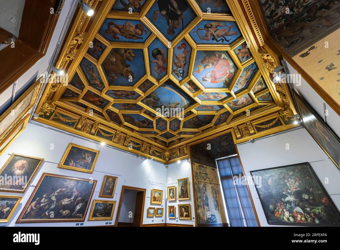 Francia, Aude, Narbona, Palazzo Arcivescovile che ospita il museo di arte e storia e il museo archeologico, la camera da letto del re Foto Stock