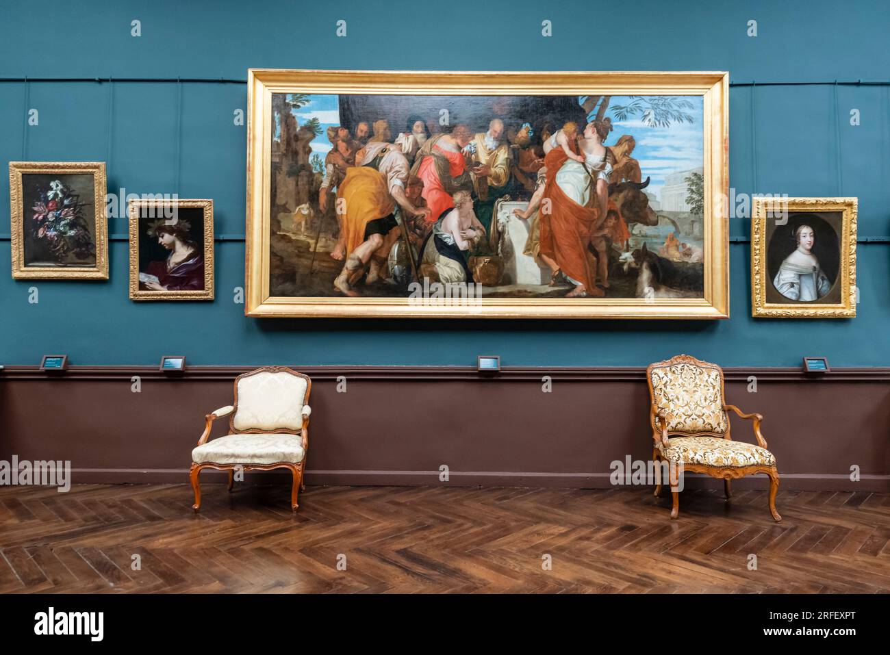 Francia, Aude, Narbona, Palazzo Arcivescovile che ospita il museo d'arte e di storia e il museo archeologico, l'incoronazione del re Davide da parte del Veronese Foto Stock