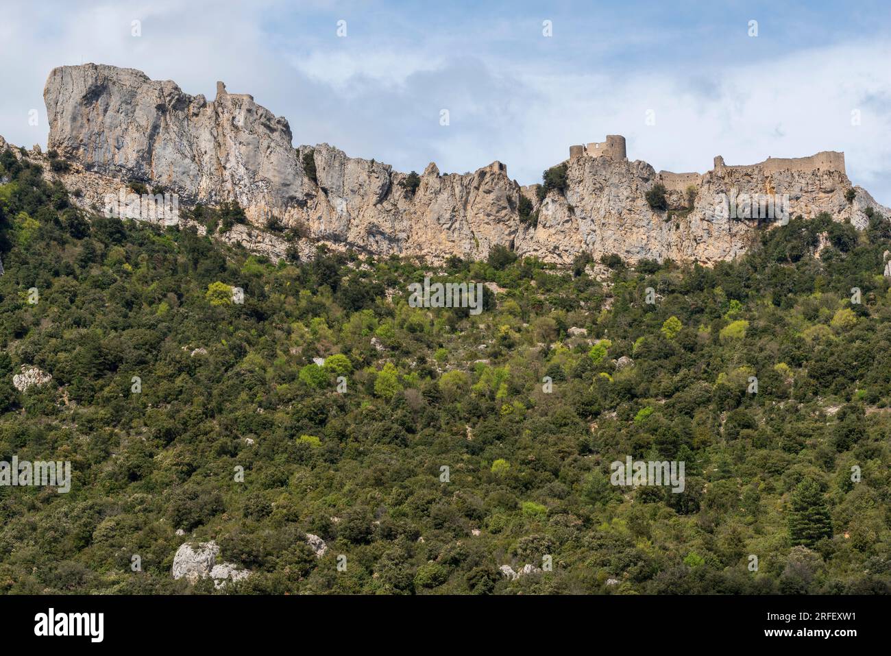 Francia, Aude, Duilhac sous Peyrepertuse, castello di Peyrepertuse Foto Stock