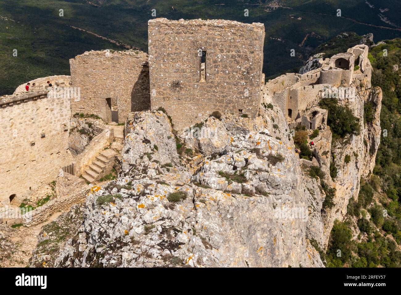 Francia, Aude, Duilhac sous Peyrepertuse, castello di Peyrepertuse Foto Stock