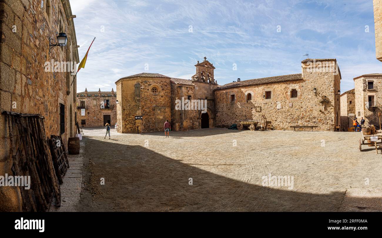 Spagna, Estremadura, Caceres, città vecchia di Caceres, dichiarata Patrimonio dell'Umanità dall'UNESCO, Plaza de las Veletas Foto Stock