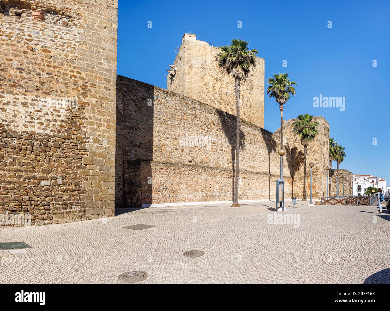Spagna, Estremadura, Olivenza, castello di Torre del Homenaje Foto Stock