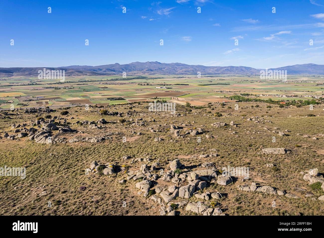 Spagna, Castiglia e Leon, Casasola, vista sulla Sierra de Gredos (vista aerea) Foto Stock