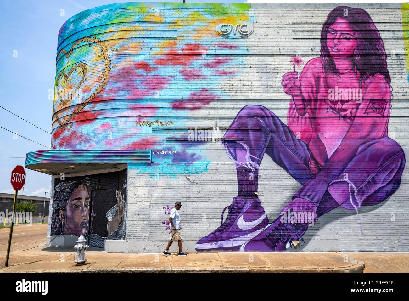 Stati Uniti, Tennessee, Memphis, murales Foto Stock