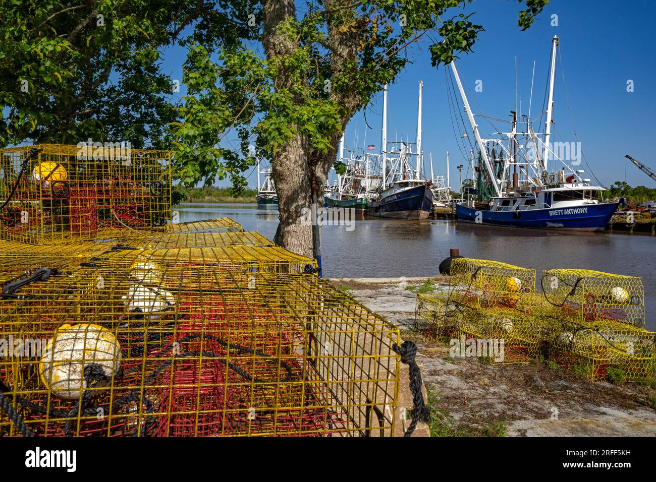 Stati Uniti, Louisiana, Abbeville, vasi di granchio Foto Stock