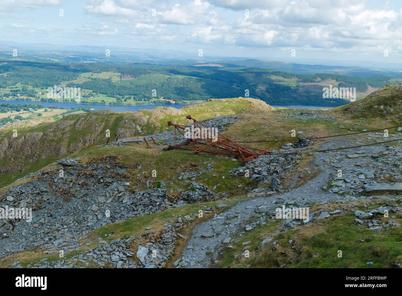 Resti della miniera di Coniston Slate, Cumbria Foto Stock
