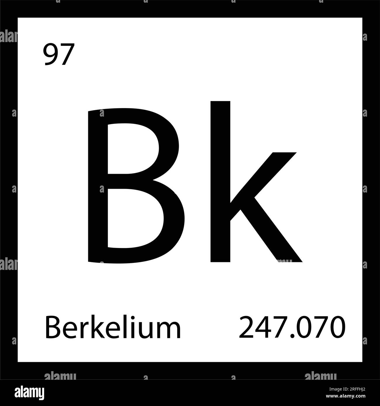 Immagine vettoriale icona berkelium elemento tavola periodica Illustrazione Vettoriale