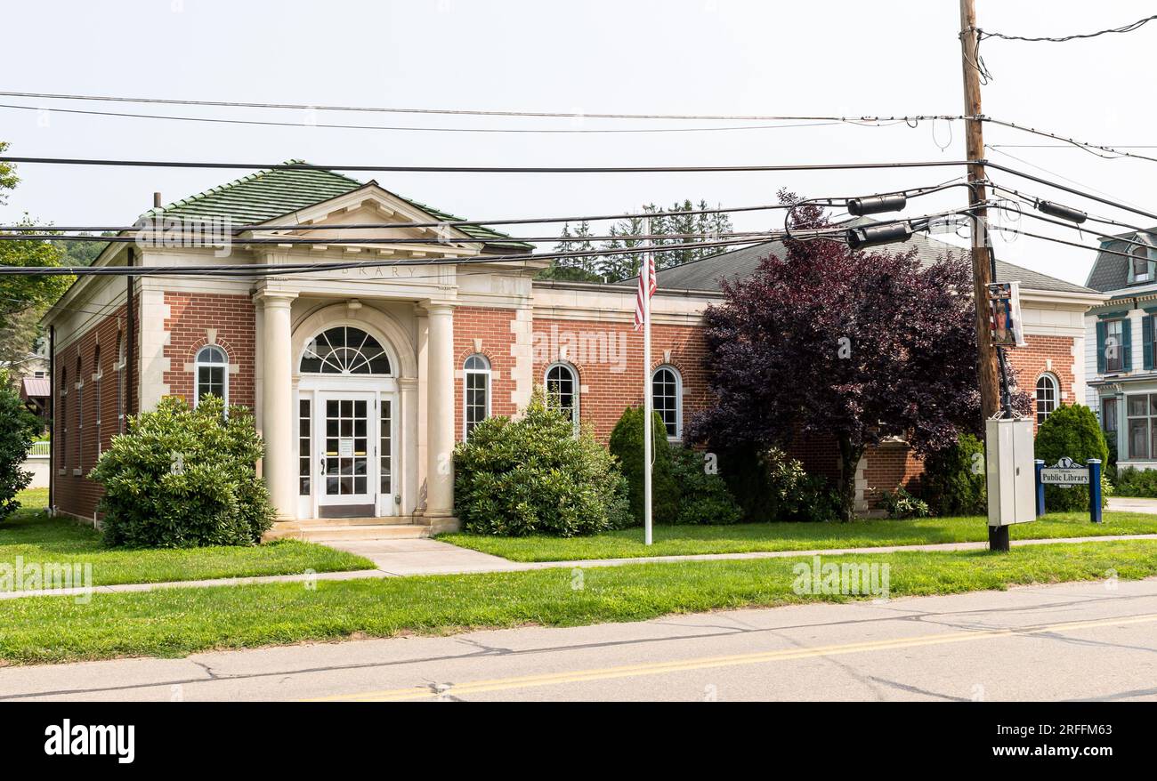 La Tidioute Public Library, fondata nel 1921 su Main Street a Tidioute, Pennsylvania, USA Foto Stock