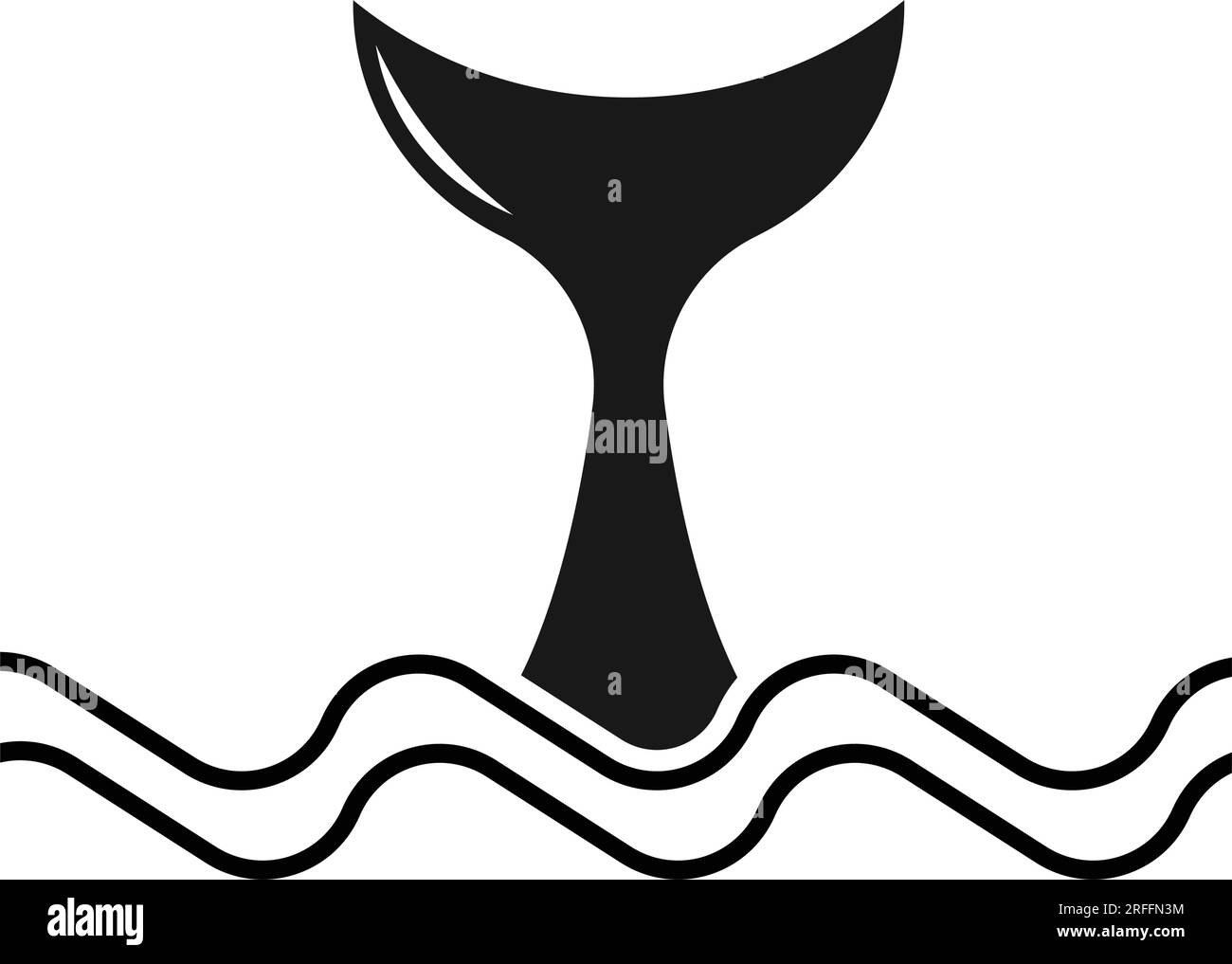 logo dell'icona della coda di squalo disegno illustrativo vettoriale Illustrazione Vettoriale