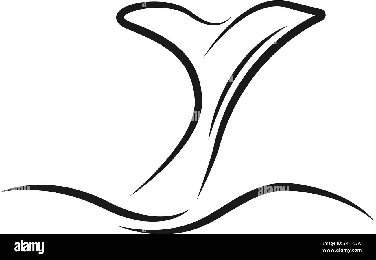 logo dell'icona della coda di squalo disegno illustrativo vettoriale Illustrazione Vettoriale