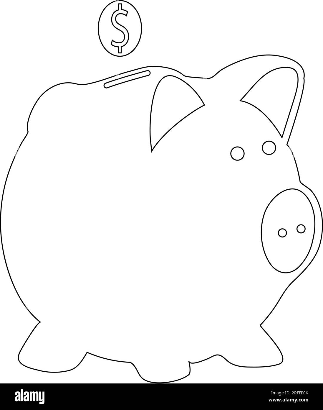 Icona Piggy Bank disegno simbolo illustrazione vettoriale Illustrazione Vettoriale