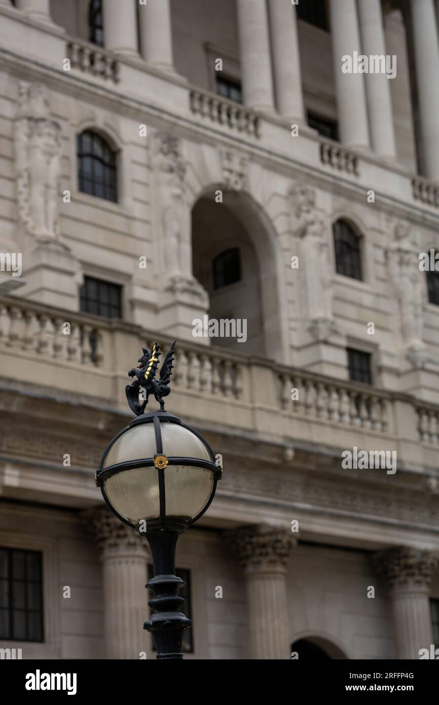 Londra, Regno Unito. 3 agosto 2023. Bank of England aumenta i tassi di interesse al 5,25% credito: Ian Davidson/Alamy Live News Foto Stock
