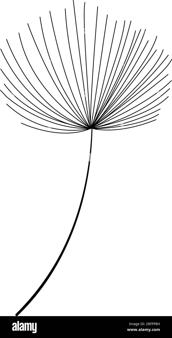 Icona Dandelion disegno del logo con illustrazione vettoriale Illustrazione Vettoriale