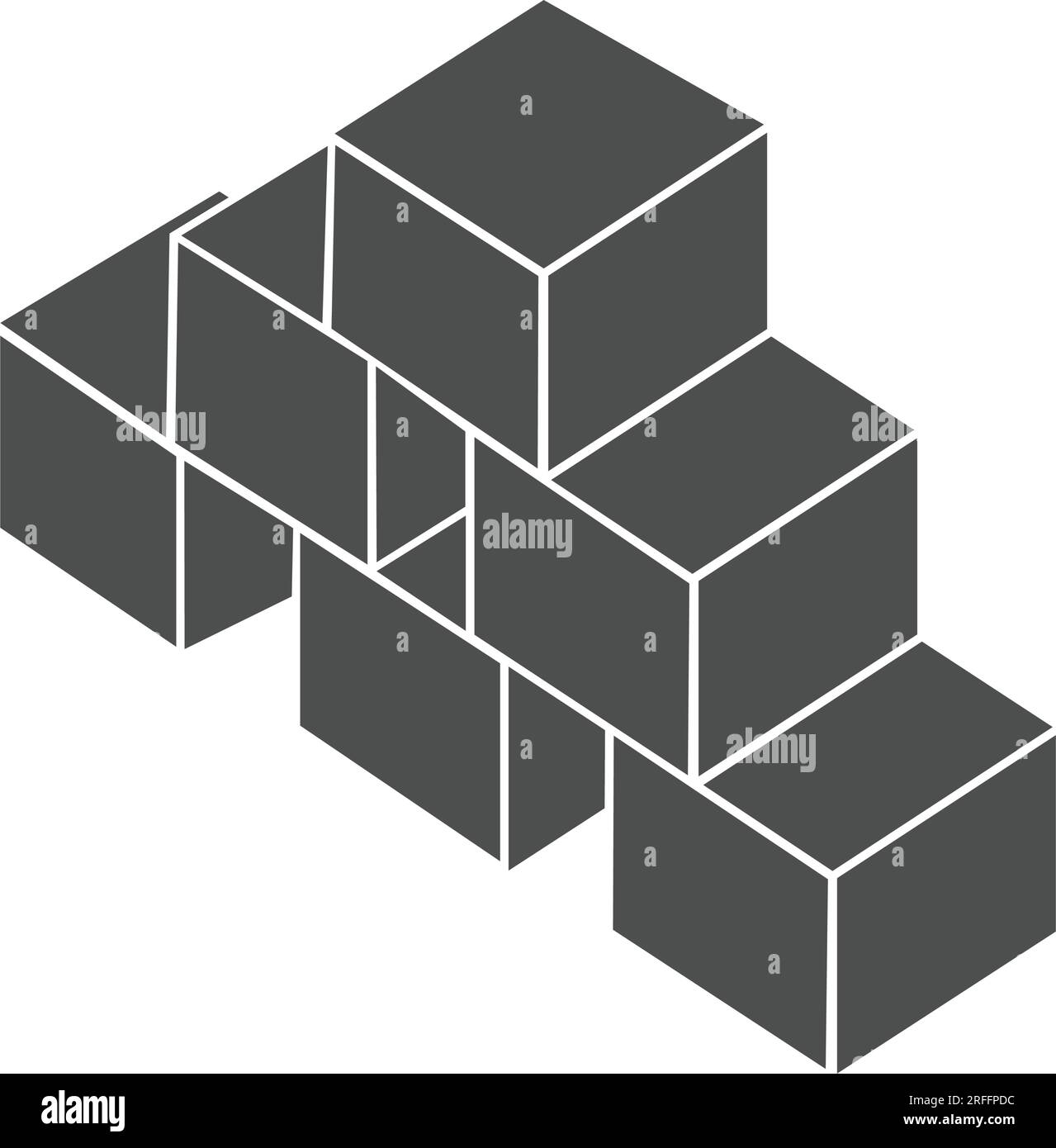 icona casella blocchi impilati disegno di illustrazione vettoriale Illustrazione Vettoriale