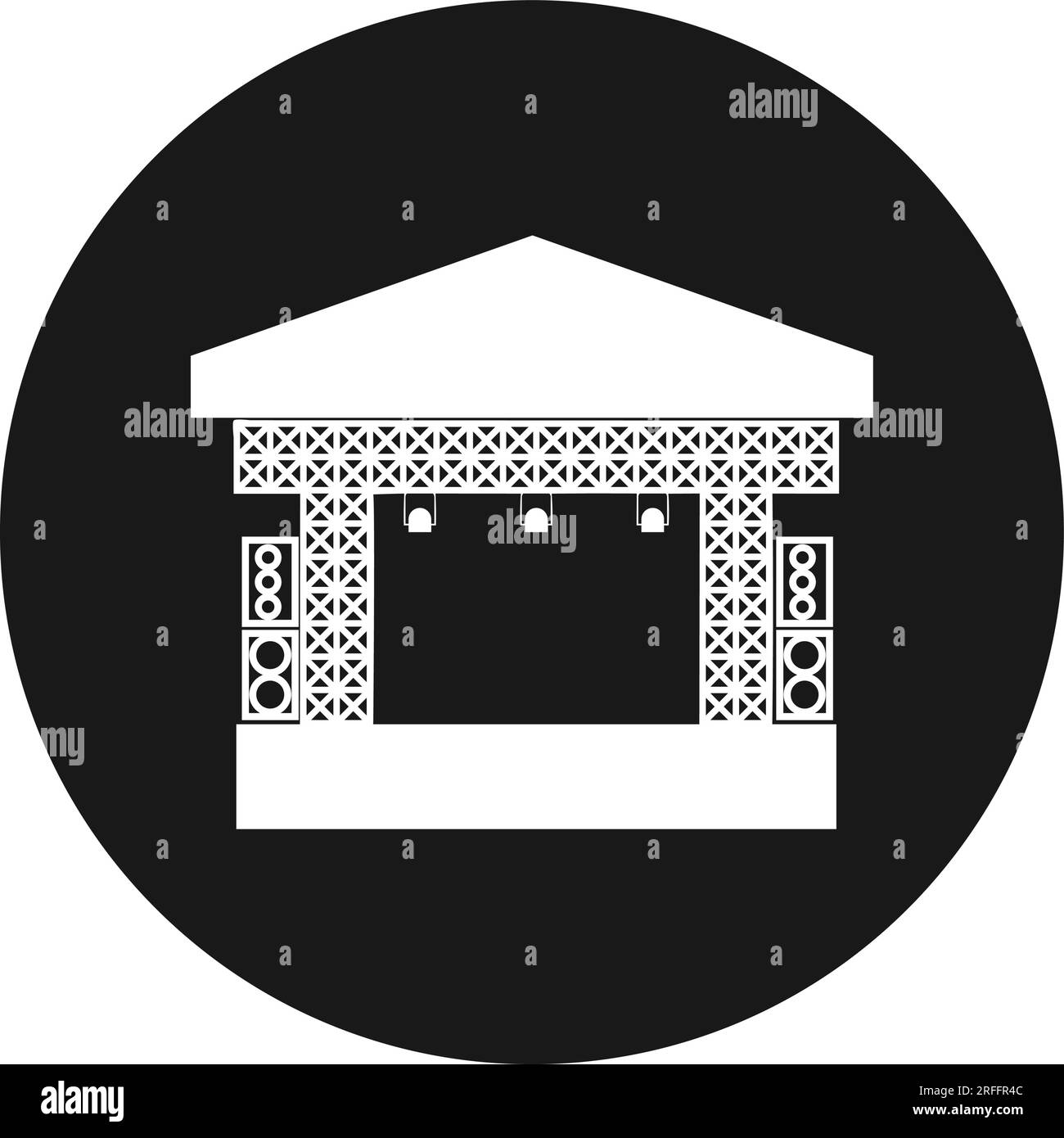 icona del palcoscenico del festival musicale disegno di modelli di illustrazione vettoriale Illustrazione Vettoriale