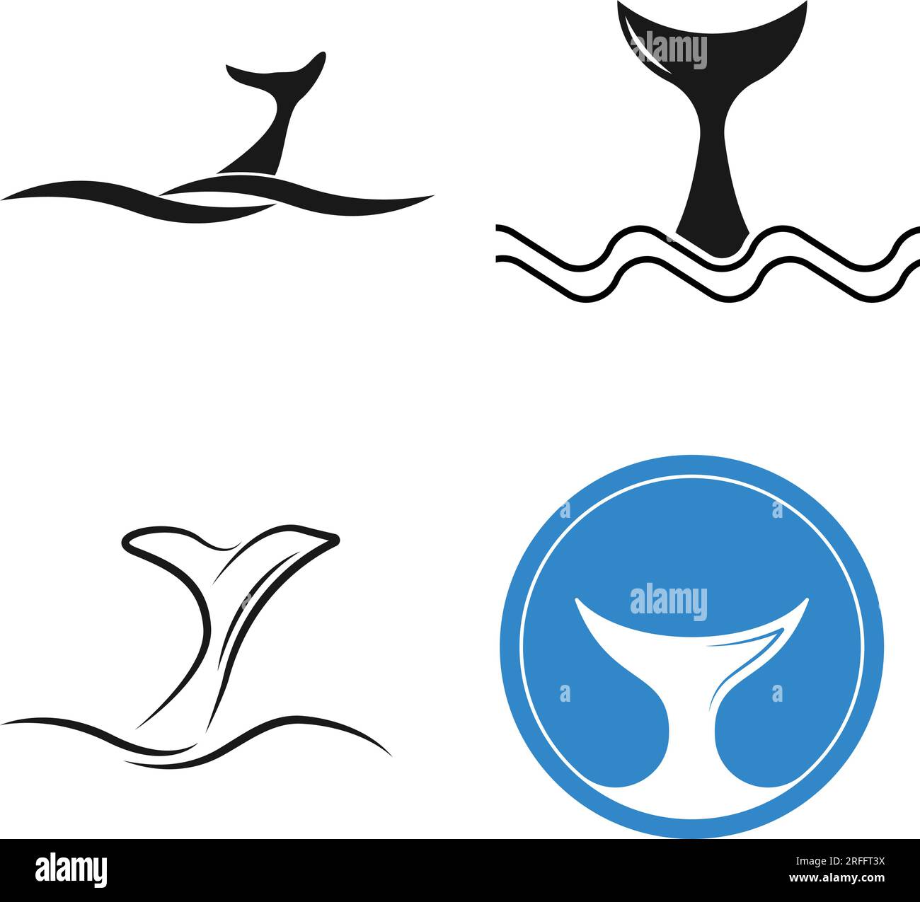 logo dell'icona della coda di squalo disegno illustrativo vettoriale Illustrazione Vettoriale