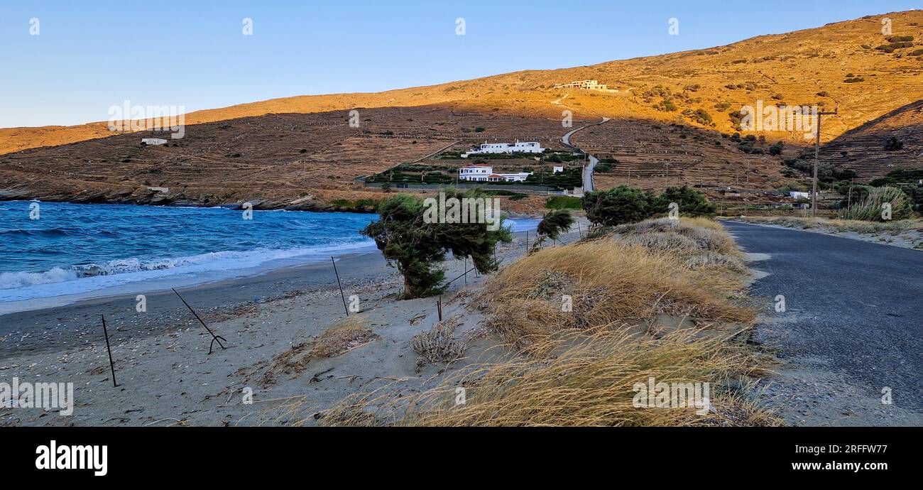Korthi Bay, isola di Andros, Grecia, Europa meridionale Foto Stock