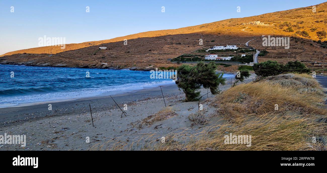 Korthi Bay, isola di Andros, Grecia, Europa meridionale Foto Stock